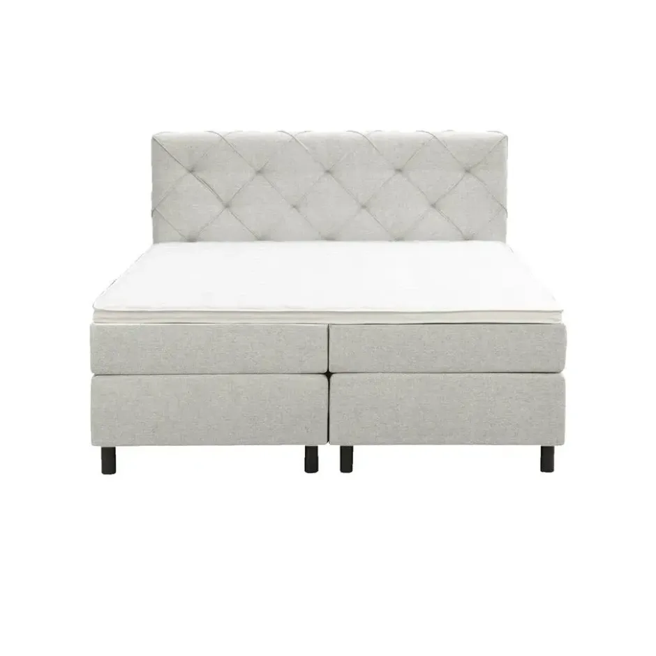 Boxspring Liv geruit - ecru - 180x200 cm - ronde poot