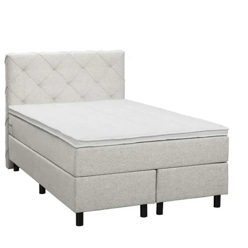 Boxspring Liv geruit - ecru - 120x200 cm - ronde poot