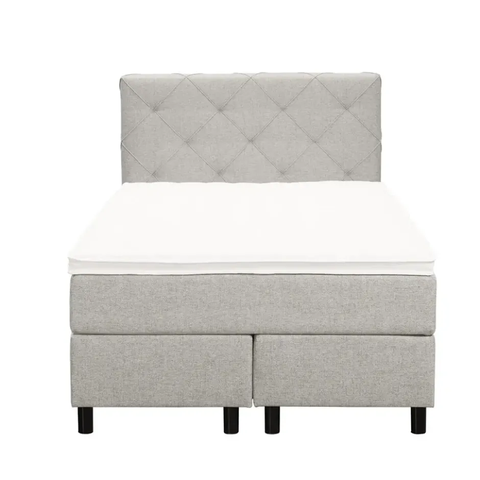 Boxspring Liv geruit - ecru - 120x200 cm - ronde poot