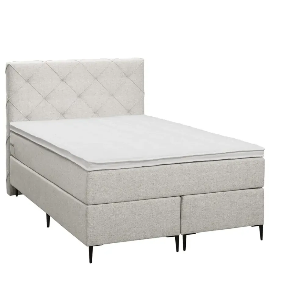 Boxspring Liv geruit - ecru - 120x200 cm - slanke poot