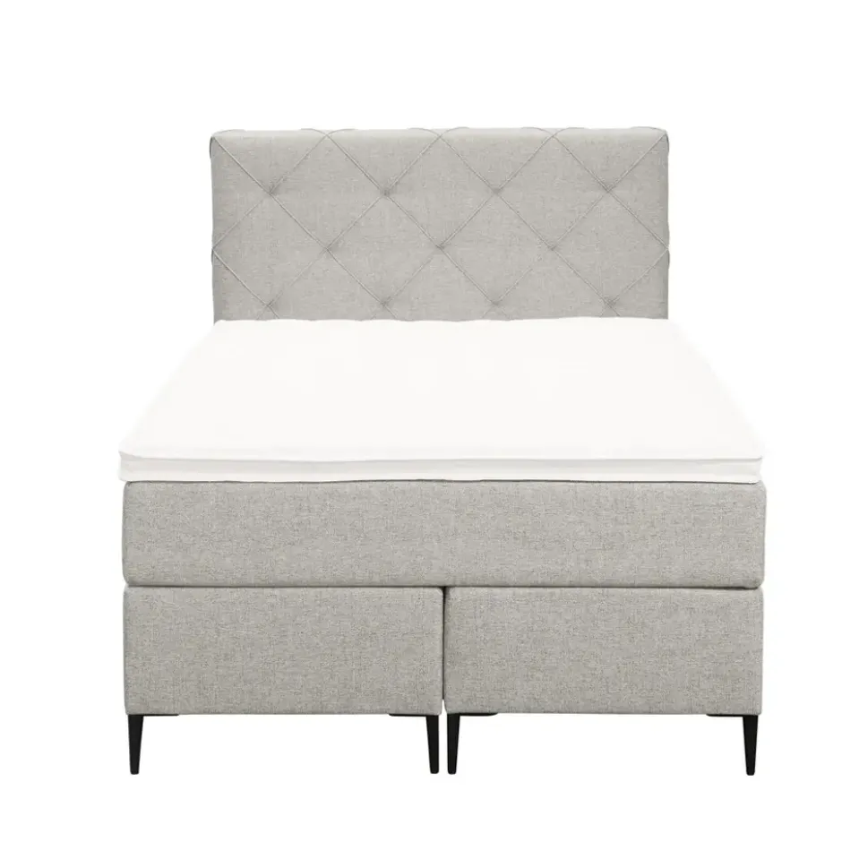 Boxspring Liv geruit - ecru - 120x200 cm - slanke poot