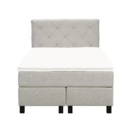 Boxspring Liv geruit - ecru - 120x200 cm - vierkante poot