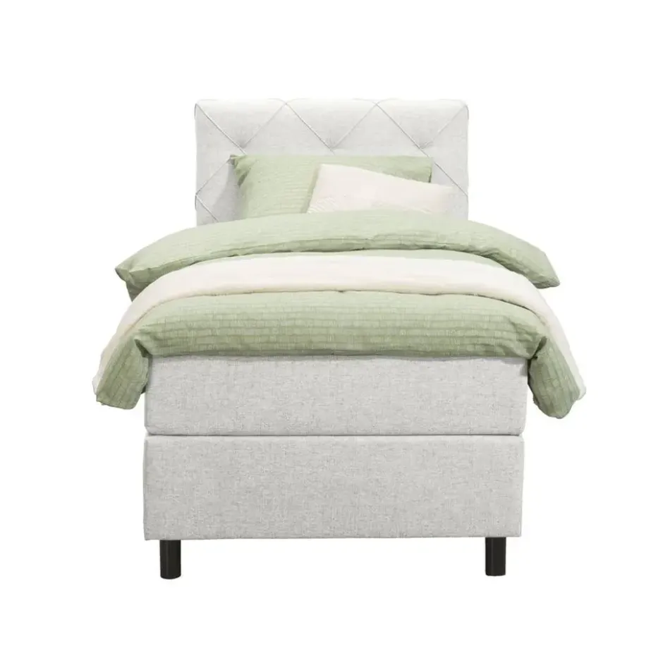 Boxspring Liv geruit - ecru - 90x200 cm - ronde poot