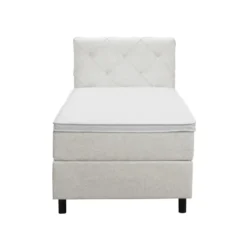 Boxspring Liv geruit - ecru - 90x200 cm - ronde poot