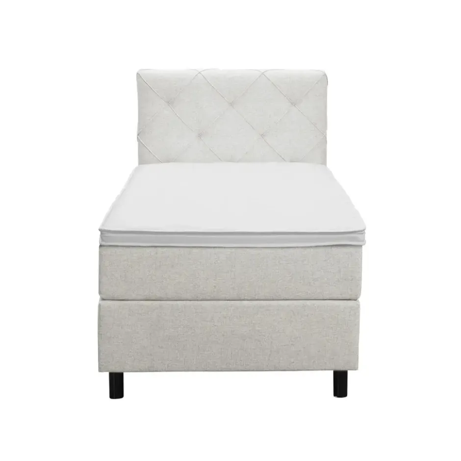 Boxspring Liv geruit - ecru - 90x200 cm - ronde poot