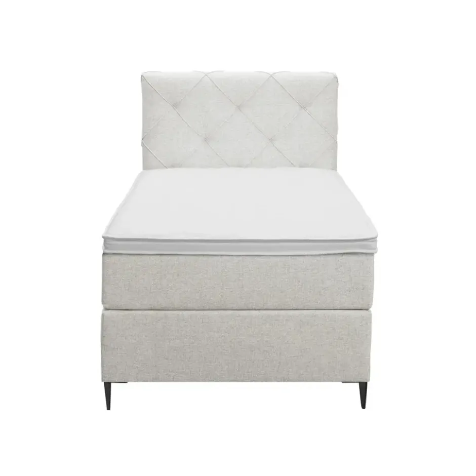 Boxspring Liv geruit - ecru - 90x200 cm - slanke poot