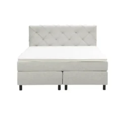 Boxspring Liv geruit - ecru - 140x200 cm - ronde poot