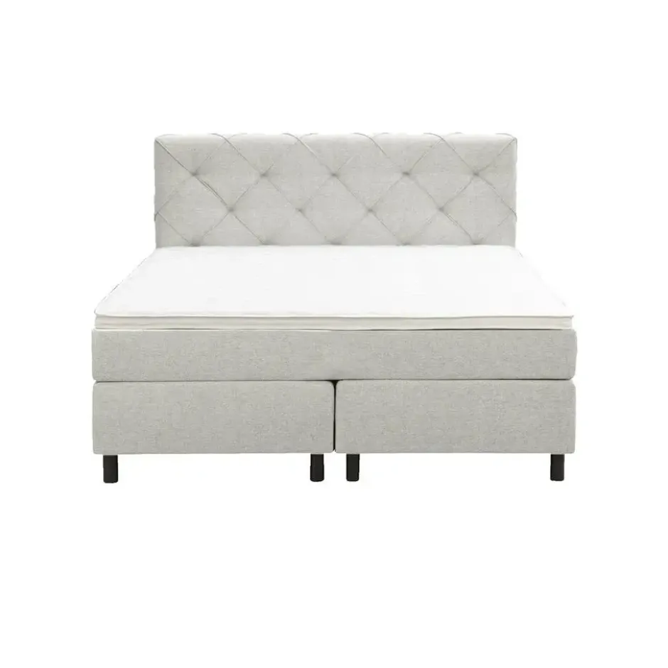 Boxspring Liv geruit - ecru - 140x200 cm - ronde poot