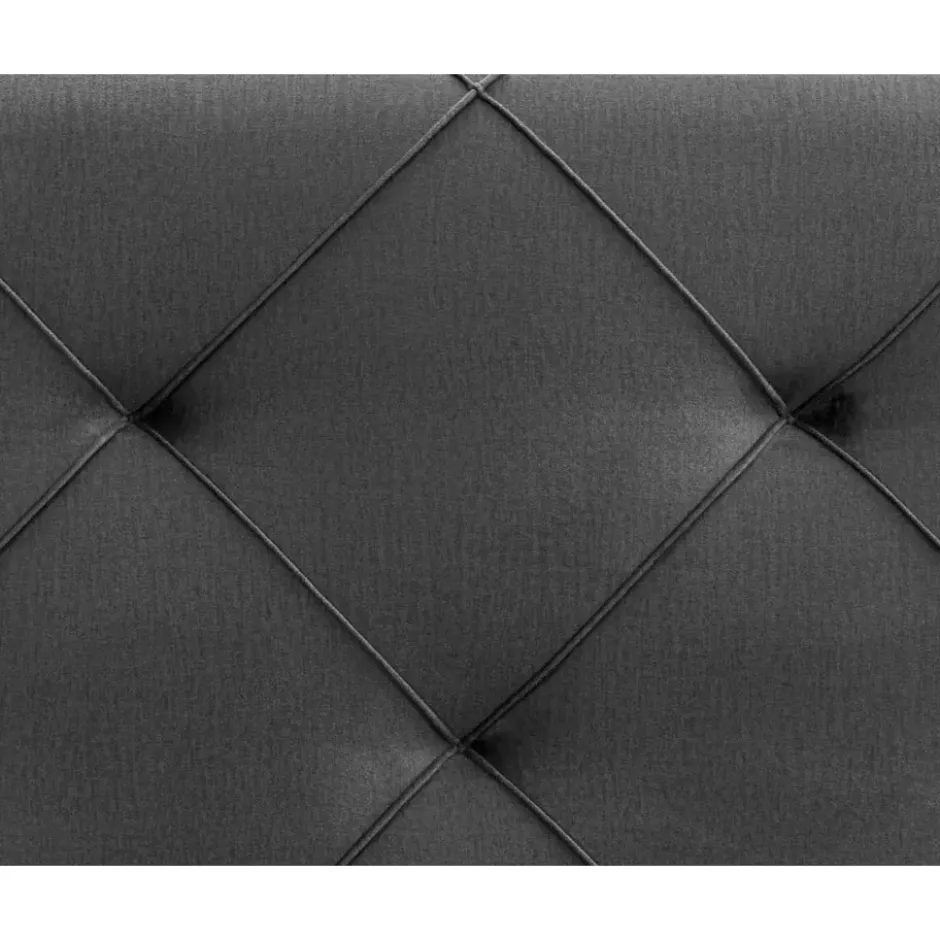 Boxspring Liv geruit - grijs - 140x200 cm - ronde poot