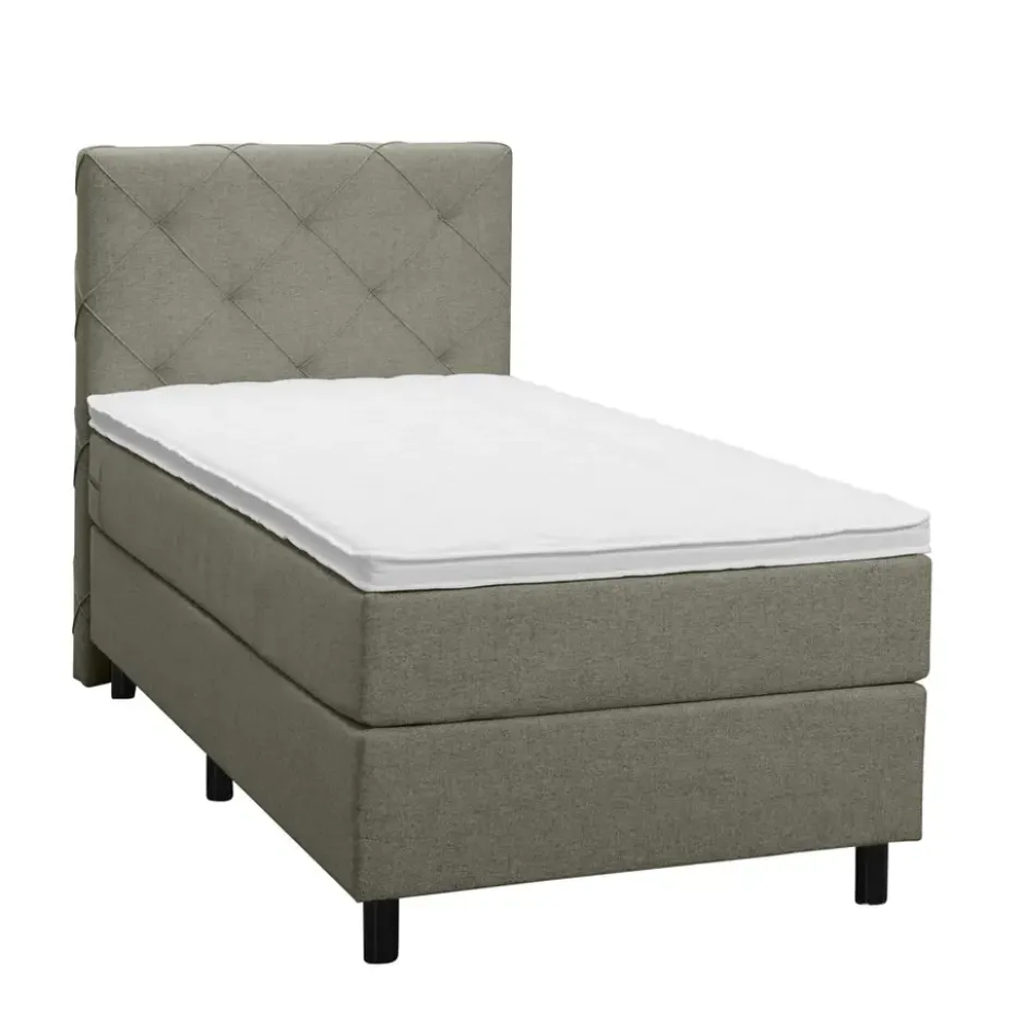 Boxspring Liv geruit - groen - 90x200 cm - ronde poot