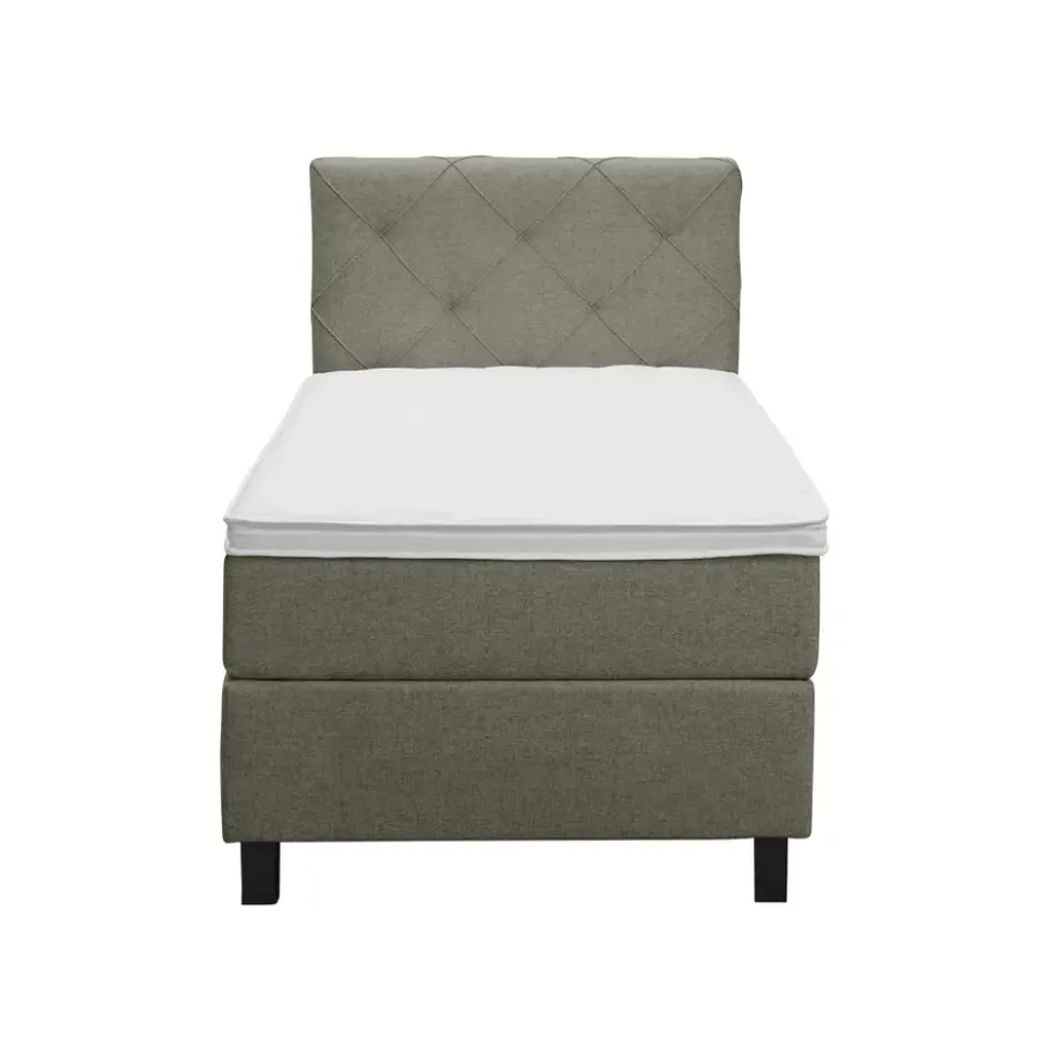 Boxspring Liv geruit - groen - 90x200 cm - vierkante poot
