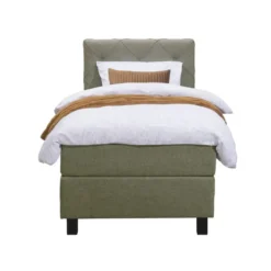 Boxspring Liv geruit - groen - 90x200 cm - vierkante poot