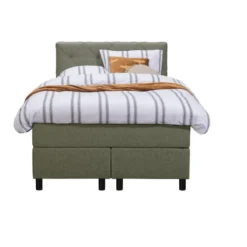 Boxspring Liv geruit - groen - 120x200 cm - ronde poot