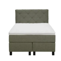 Boxspring Liv geruit - groen - 120x200 cm - vierkante poot