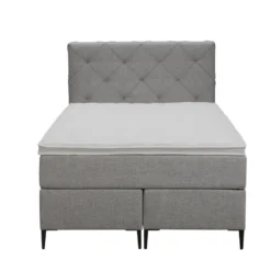 Boxspring Liv geruit - lichtgrijs - 120x200 cm - slanke poot