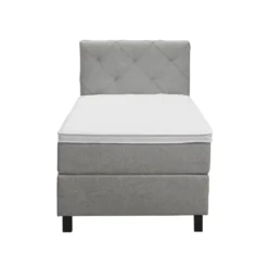 Boxspring Liv geruit - lichtgrijs - 90x200 cm - vierkante poot