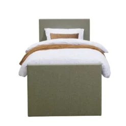 Boxspring met opbergruimte en voetbord Liv egaal - groen - 90x200cm