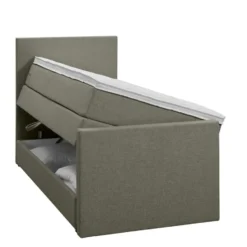 Boxspring met opbergruimte en voetbord Liv egaal - groen - 90x200cm
