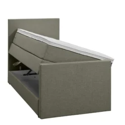 Boxspring met opbergruimte en voetbord Liv egaal - groen - 90x200cm
