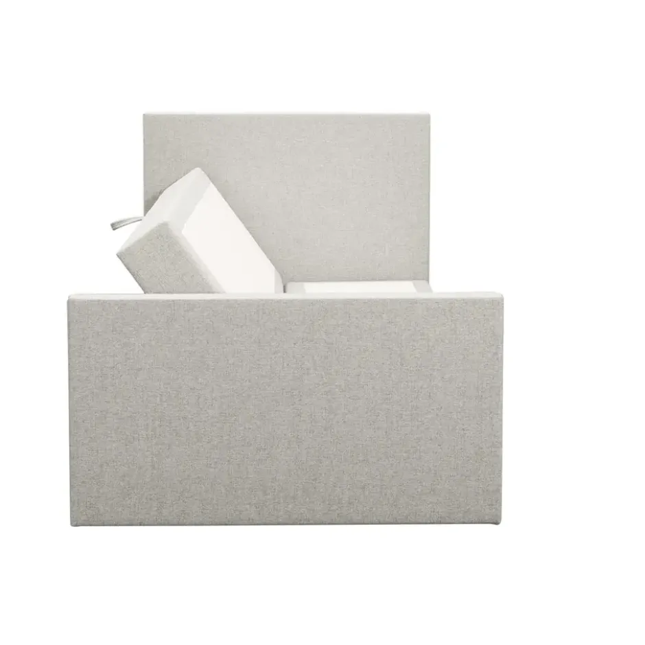 Boxspring met opbergruimte en voetbord Liv egaal - ecru - 120x200cm