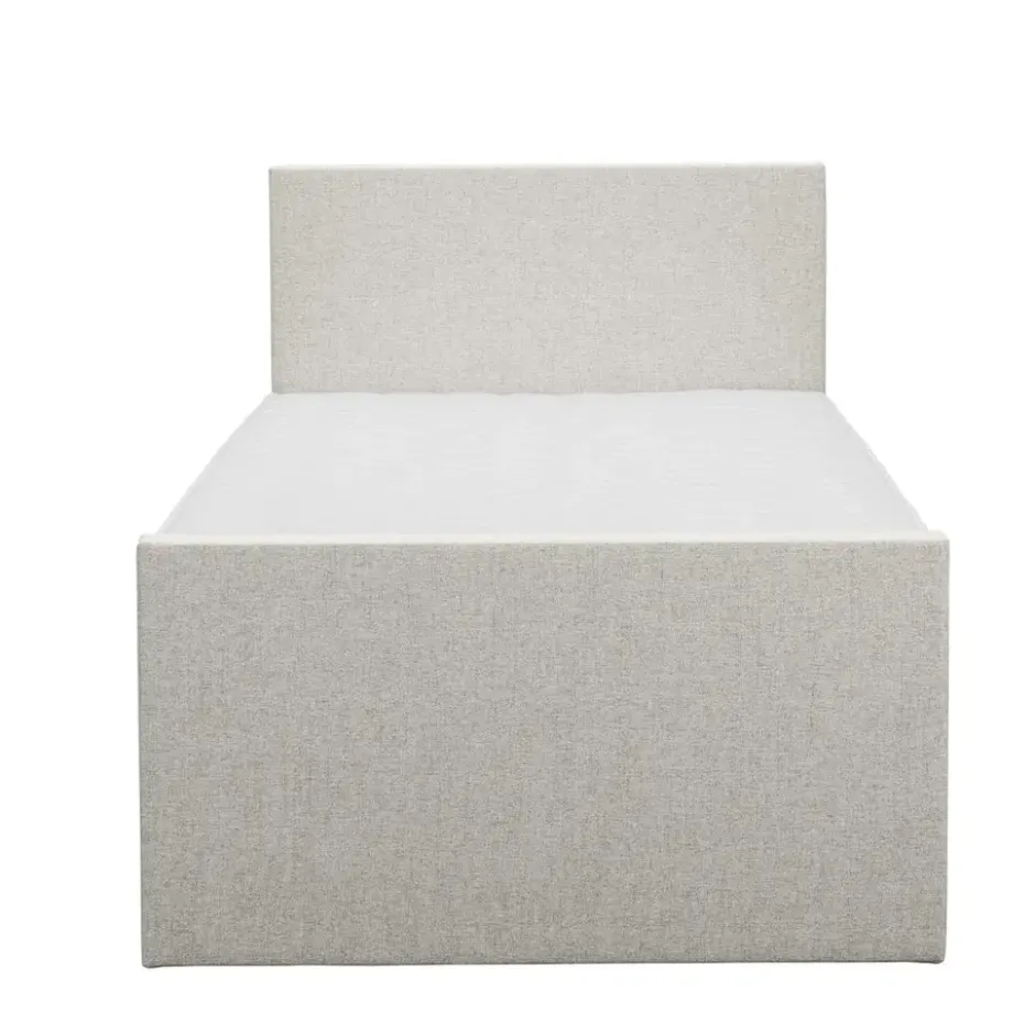 Boxspring met opbergruimte en voetbord Liv egaal - ecru - 120x200cm
