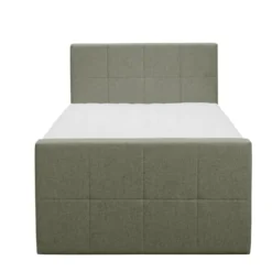 Boxspring met opbergruimte en voetbord Liv geblokt - groen - 120x200cm