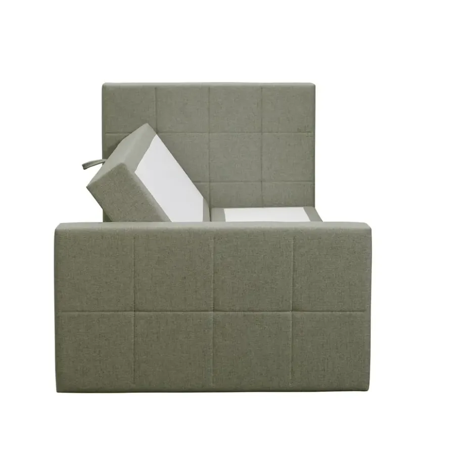 Boxspring met opbergruimte en voetbord Liv egaal - lichtgrijs - 120x200cm