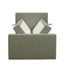 Boxspring met opbergruimte en voetbord Liv egaal - lichtgrijs - 120x200cm
