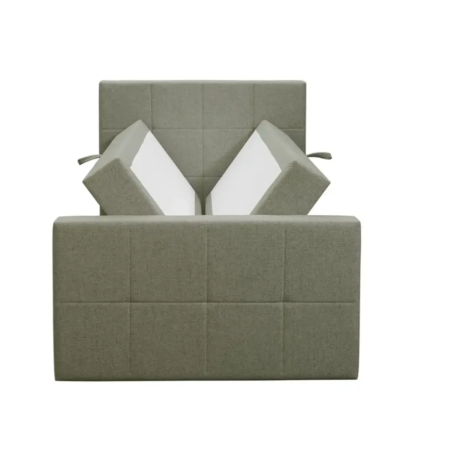 Boxspring met opbergruimte en voetbord Liv egaal - lichtgrijs - 120x200cm