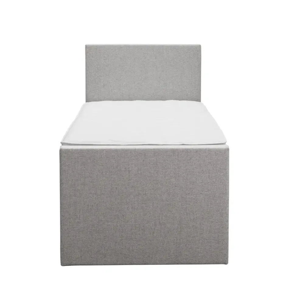 Boxspring met opbergruimte en voetbord Liv egaal - lichtgrijs - 90x200cm