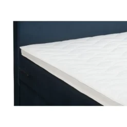 Boxspring met opbergruimte en voetbord Liv egaal - blauw - 90x200cm