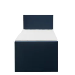 Boxspring met opbergruimte en voetbord Liv egaal - blauw - 90x200cm