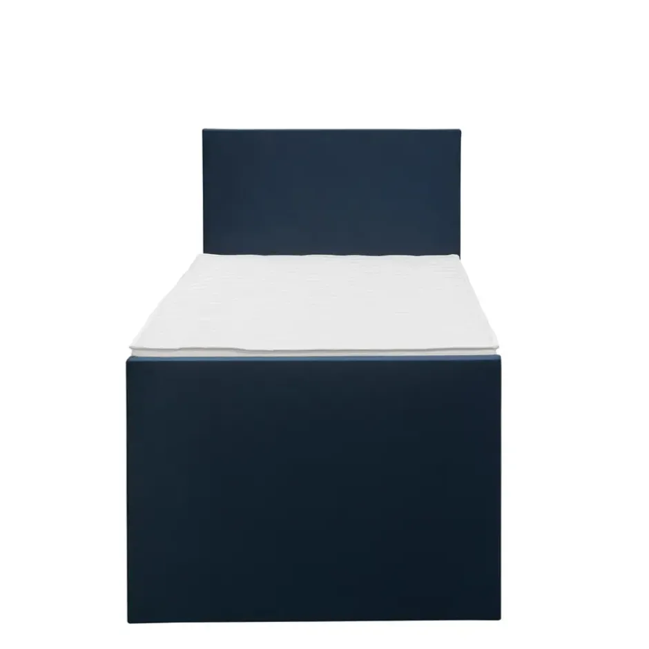 Boxspring met opbergruimte en voetbord Liv egaal - blauw - 90x200cm