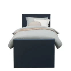 Boxspring met opbergruimte en voetbord Liv egaal - blauw - 90x200cm