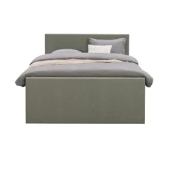 Boxspring met opbergruimte en voetbord Liv egaal - groen - 160x200cm