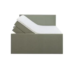 Boxspring met opbergruimte en voetbord Liv egaal - groen - 160x200cm