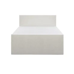 Boxspring met opbergruimte en voetbord Liv geblokt - lichtgrijs - 140x200cm
