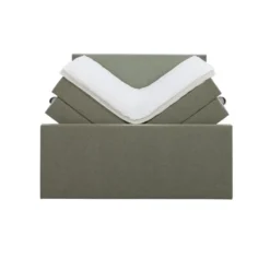 Boxspring met opbergruimte en voetbord Liv egaal - groen - 180x200cm