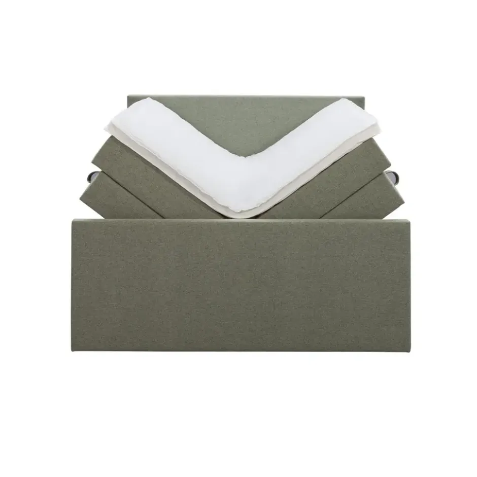 Boxspring met opbergruimte en voetbord Liv egaal - groen - 180x200cm