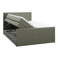 Boxspring met opbergruimte en voetbord Liv egaal - groen - 180x200cm