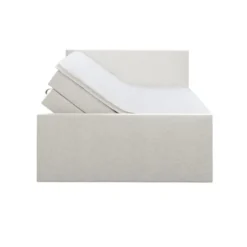 Boxspring met opbergruimte en voetbord Liv egaal - ecru - 140x200cm