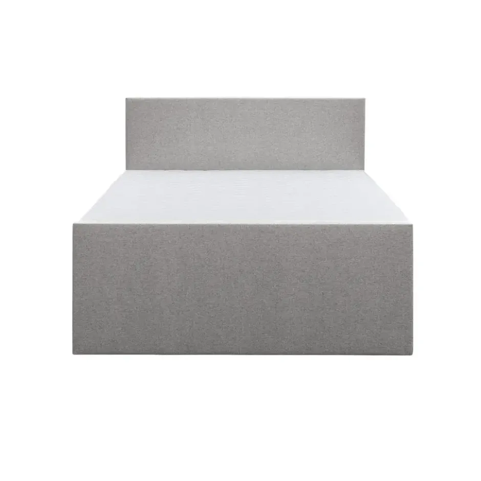 Boxspring met opbergruimte en voetbord Liv egaal - lichtgrijs - 160x200cm
