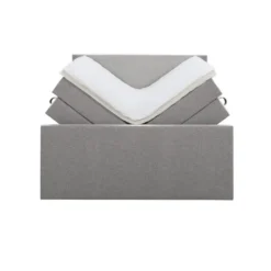 Boxspring met opbergruimte en voetbord Liv egaal - lichtgrijs - 160x200cm
