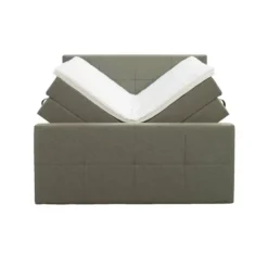 Boxspring met opbergruimte en voetbord Liv geblokt - groen - 140x200cm