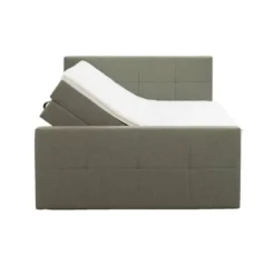 Boxspring met opbergruimte en voetbord Liv geblokt - groen - 180x200cm