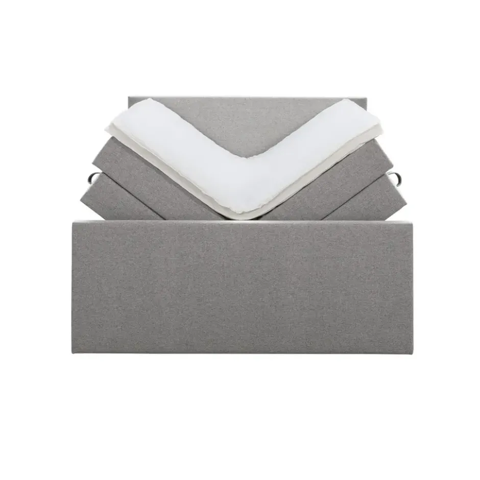 Boxspring met opbergruimte en voetbord Liv egaal - lichtgrijs - 180x200cm