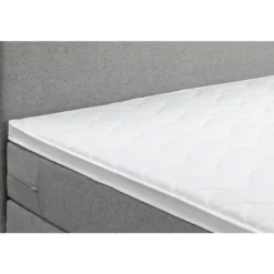 Boxspring met opbergruimte en voetbord Liv egaal - lichtgrijs - 180x200cm