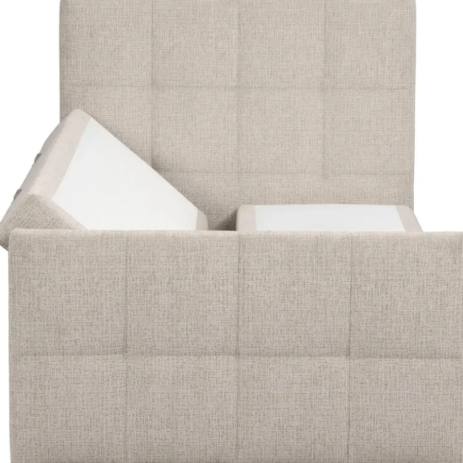 Boxspring met opbergruimte Kanso - taupe - 120x200 cm