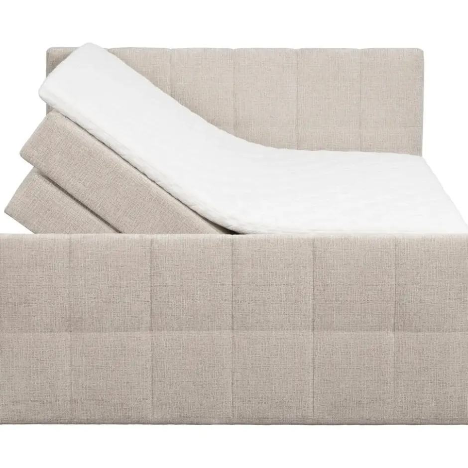 Boxspring met opbergruimte Kanso - taupe - 180x200 cm