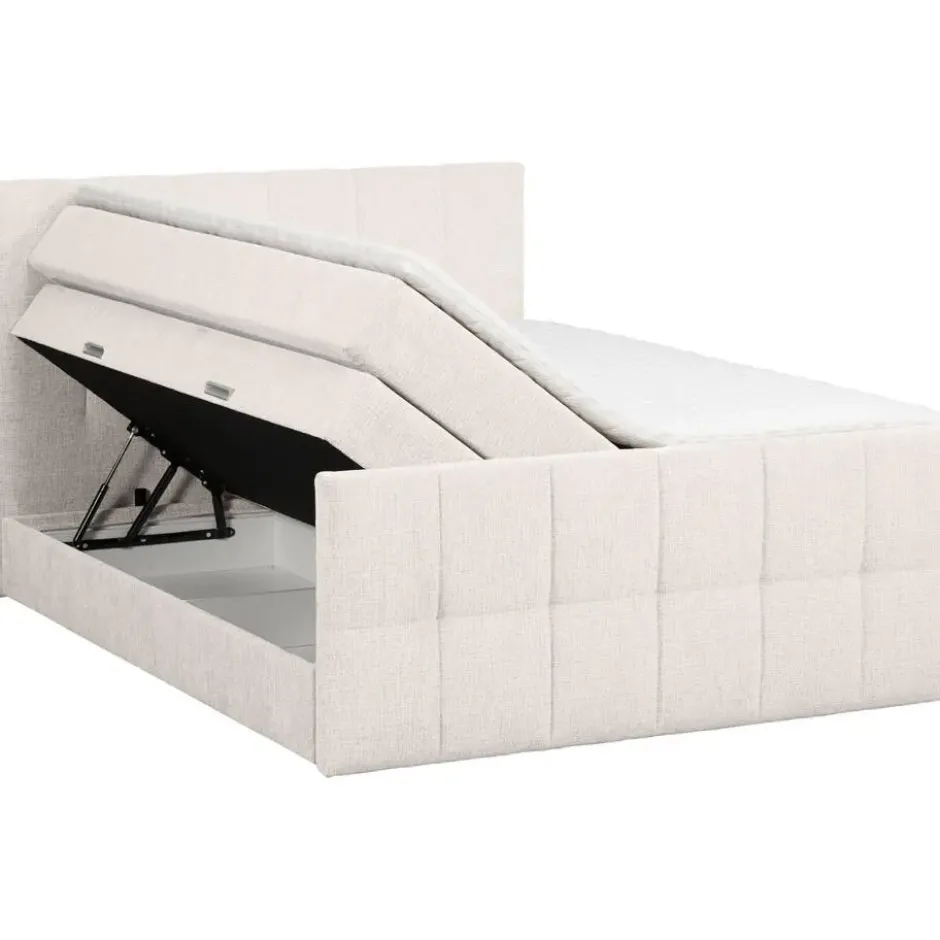 Boxspring met opbergruimte Kanso - ecru - 160x200 cm